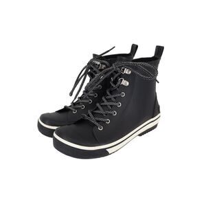 Rocket Dog Women's Rainy Rubber Lace-Up Sporty Black Rain Boots Size 8.5